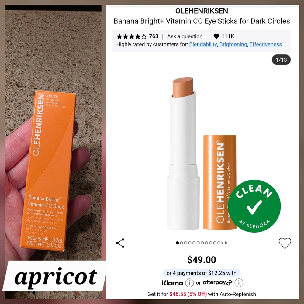 Ole Henriksen Banana Bright+ CC Eye Stick - apricot